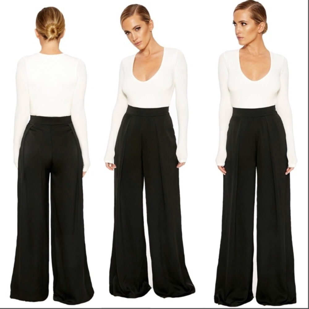 Naked Wardrobe Black Wide Leg Pants